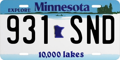 MN license plate 931SND