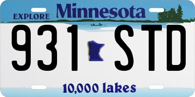MN license plate 931STD