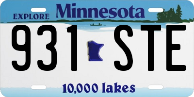 MN license plate 931STE