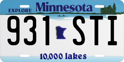 MN license plate 931STI