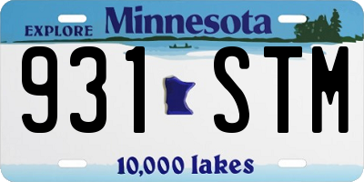 MN license plate 931STM