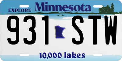 MN license plate 931STW