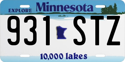 MN license plate 931STZ