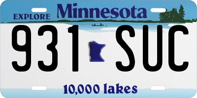 MN license plate 931SUC