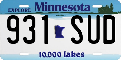 MN license plate 931SUD