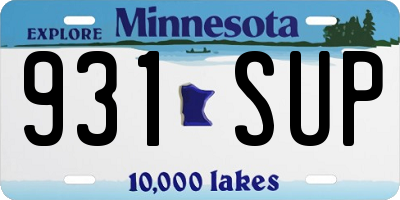 MN license plate 931SUP