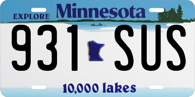MN license plate 931SUS