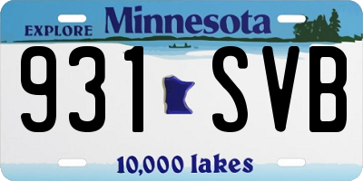 MN license plate 931SVB
