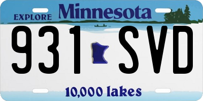 MN license plate 931SVD