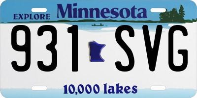 MN license plate 931SVG