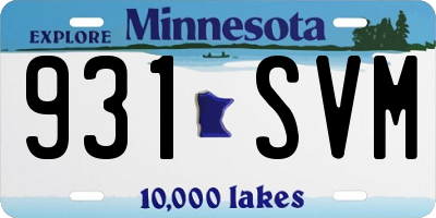 MN license plate 931SVM