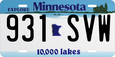 MN license plate 931SVW