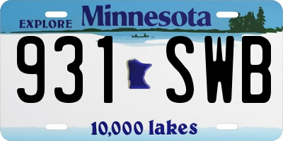 MN license plate 931SWB