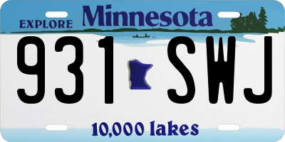 MN license plate 931SWJ