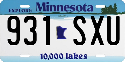 MN license plate 931SXU