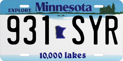 MN license plate 931SYR