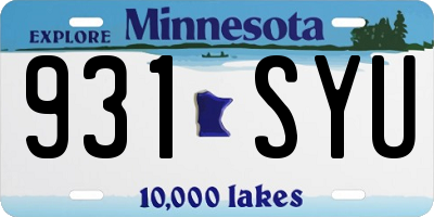 MN license plate 931SYU