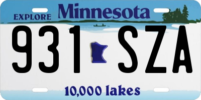 MN license plate 931SZA