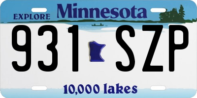 MN license plate 931SZP