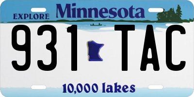 MN license plate 931TAC