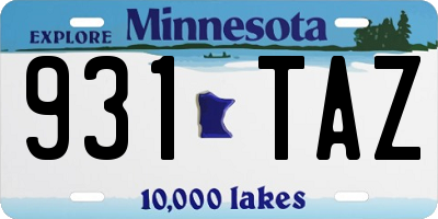 MN license plate 931TAZ