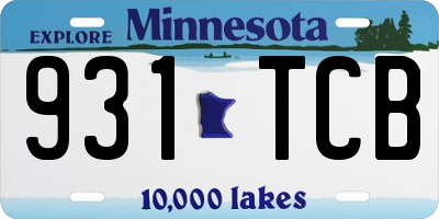 MN license plate 931TCB