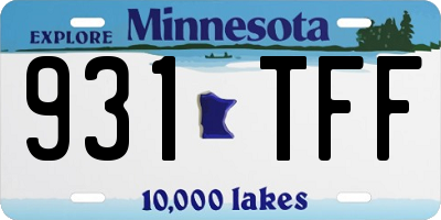 MN license plate 931TFF