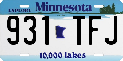 MN license plate 931TFJ
