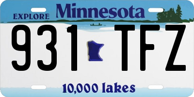 MN license plate 931TFZ