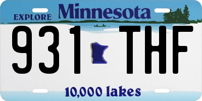 MN license plate 931THF
