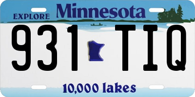 MN license plate 931TIQ
