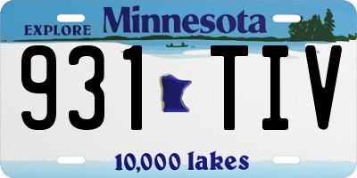 MN license plate 931TIV