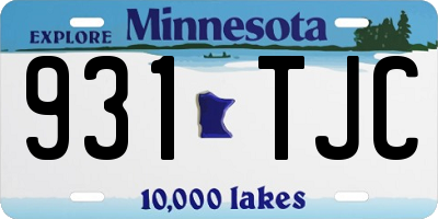 MN license plate 931TJC