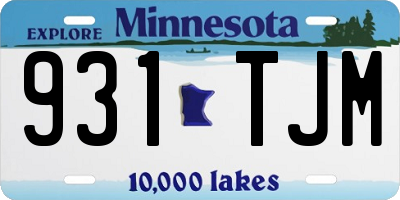 MN license plate 931TJM
