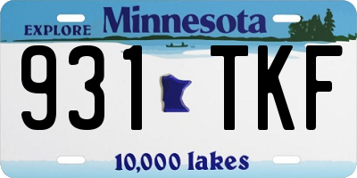 MN license plate 931TKF