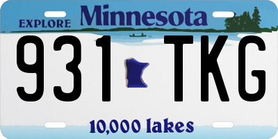 MN license plate 931TKG