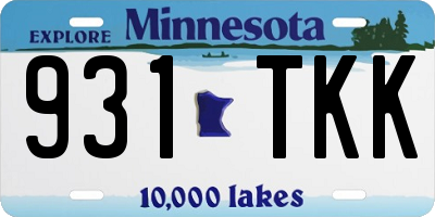 MN license plate 931TKK