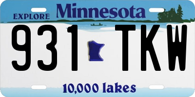 MN license plate 931TKW