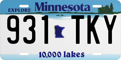 MN license plate 931TKY