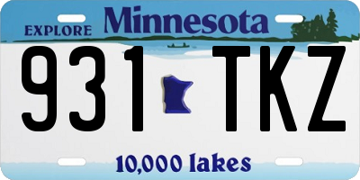 MN license plate 931TKZ