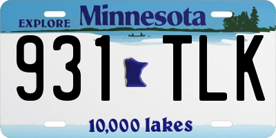 MN license plate 931TLK