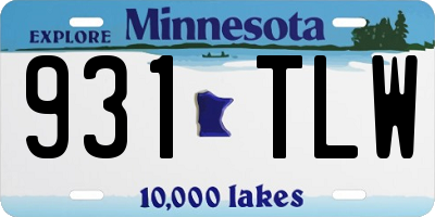 MN license plate 931TLW