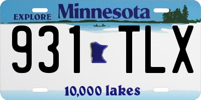 MN license plate 931TLX