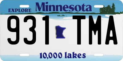 MN license plate 931TMA
