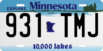 MN license plate 931TMJ