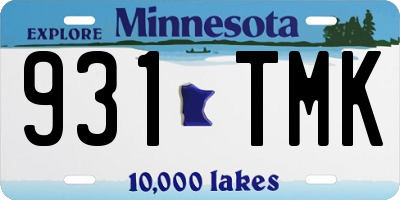MN license plate 931TMK