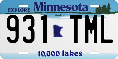 MN license plate 931TML