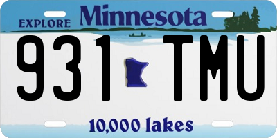 MN license plate 931TMU