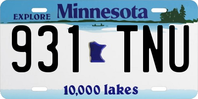 MN license plate 931TNU