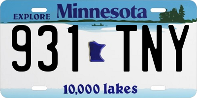 MN license plate 931TNY
